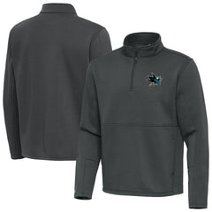 San Jose Sharks Antigua Twist Quarter-Zip Pullover Jacket - Pewter - NHL 202264753