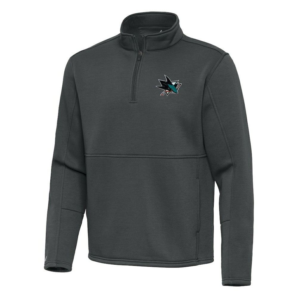 San Jose Sharks Antigua Twist Quarter-Zip Pullover Jacket - Pewter - NHL 202264753