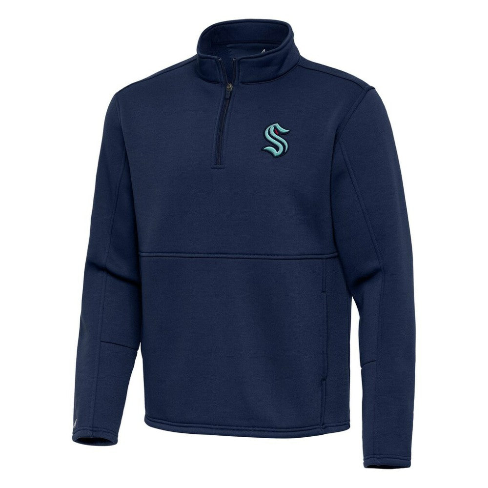 Seattle Kraken Antigua Twist Quarter-Zip Pullover Jacket - Navy - NHL 202264757