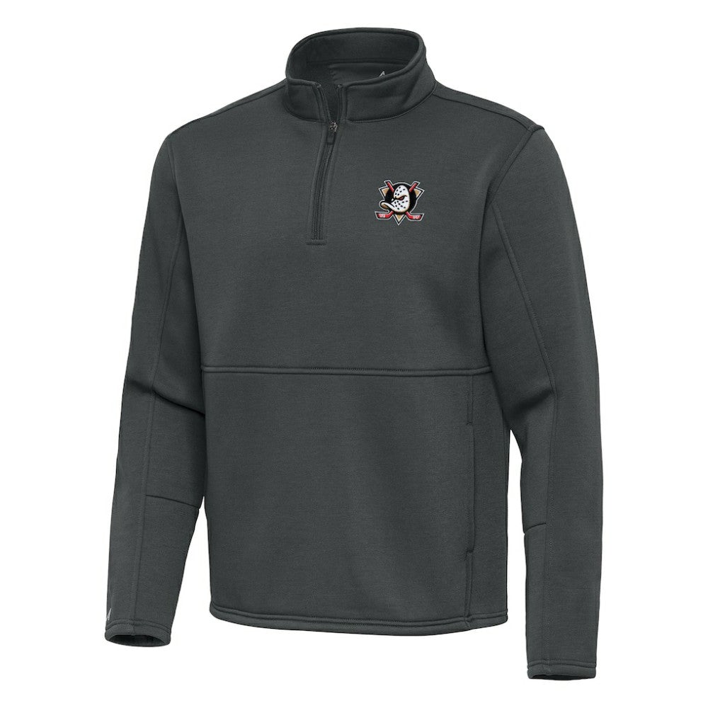 Anaheim Ducks Antigua Twist Quarter-Zip Pullover Jacket - Silver - NHL 202264767