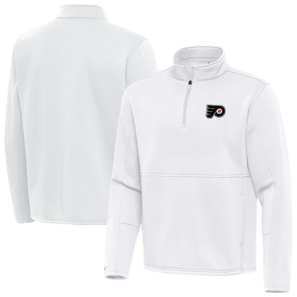 Philadelphia Flyers Antigua Twist Quarter-Zip Pullover Jacket - White - NHL 202264771