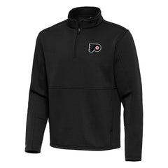 Philadelphia Flyers Antigua Twist Quarter-Zip Pullover Jacket - Black - NHL 202264773
