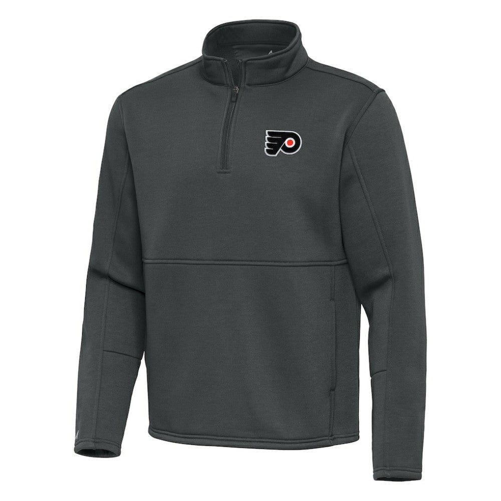 Philadelphia Flyers Antigua Twist Quarter-Zip Pullover Jacket - Pewter - NHL 202264774