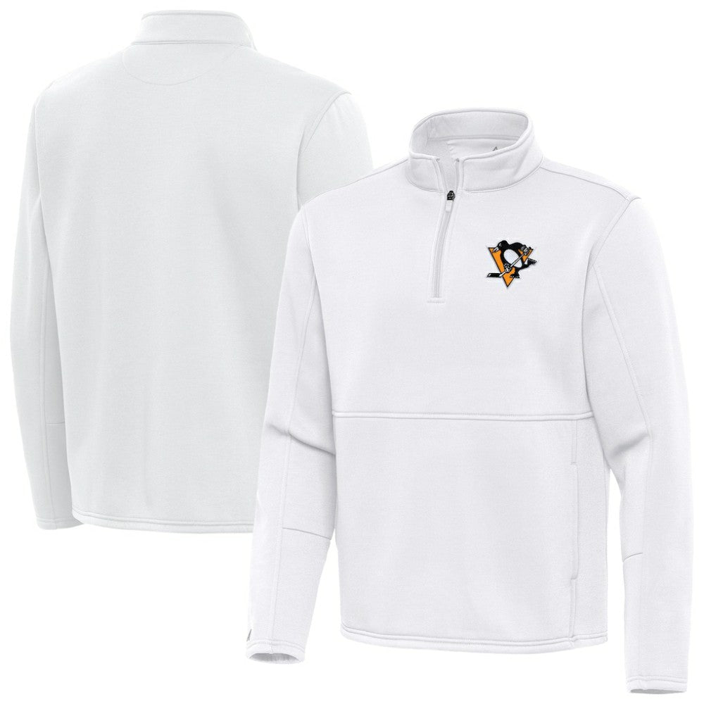 Pittsburgh Penguins Antigua Twist Quarter-Zip Pullover Jacket - White - NHL 202264776
