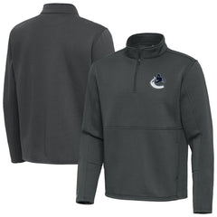 Vancouver Canucks Antigua Twist Quarter-Zip Pullover Jacket - Pewter - NHL 202264786