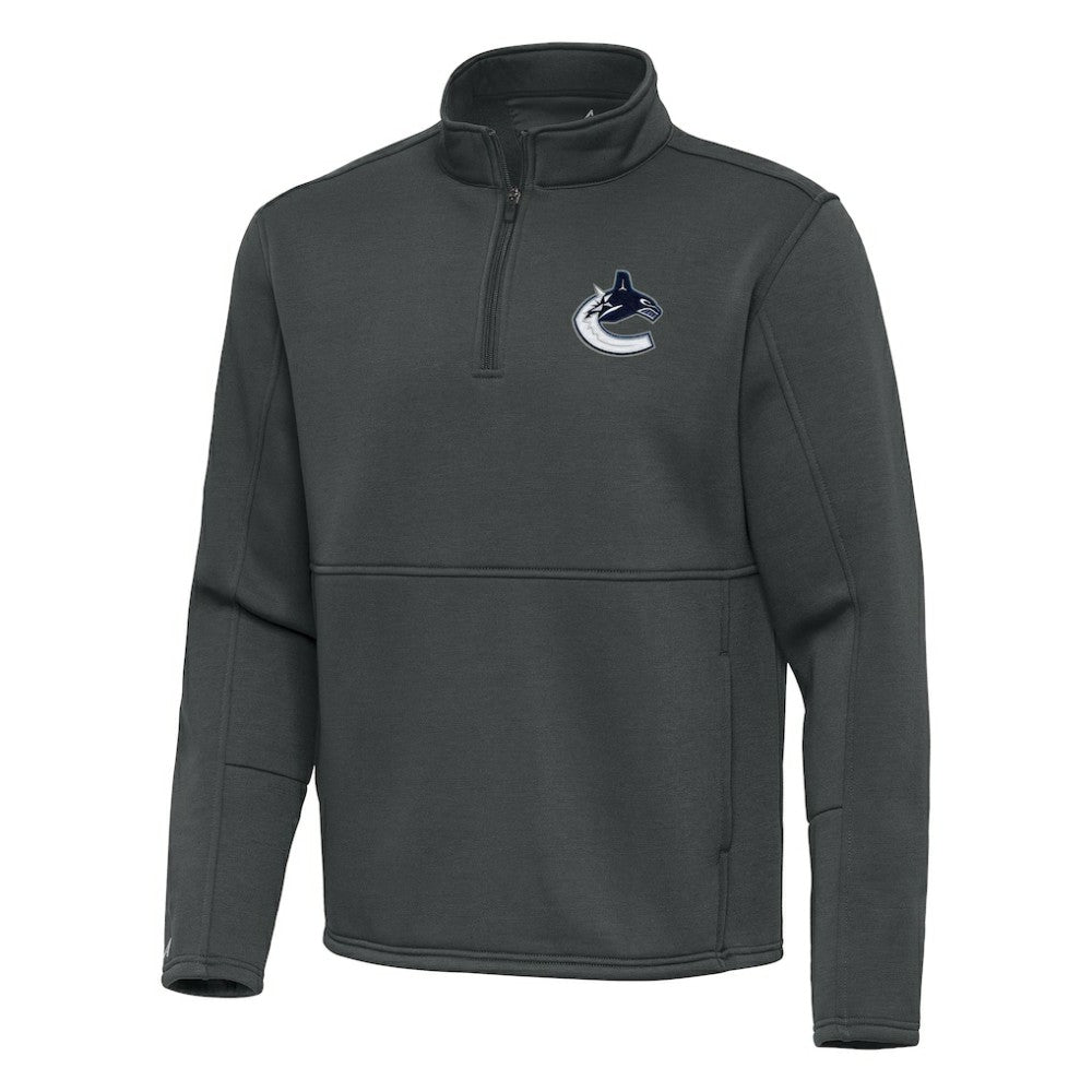 Vancouver Canucks Antigua Twist Quarter-Zip Pullover Jacket - Pewter - NHL 202264786