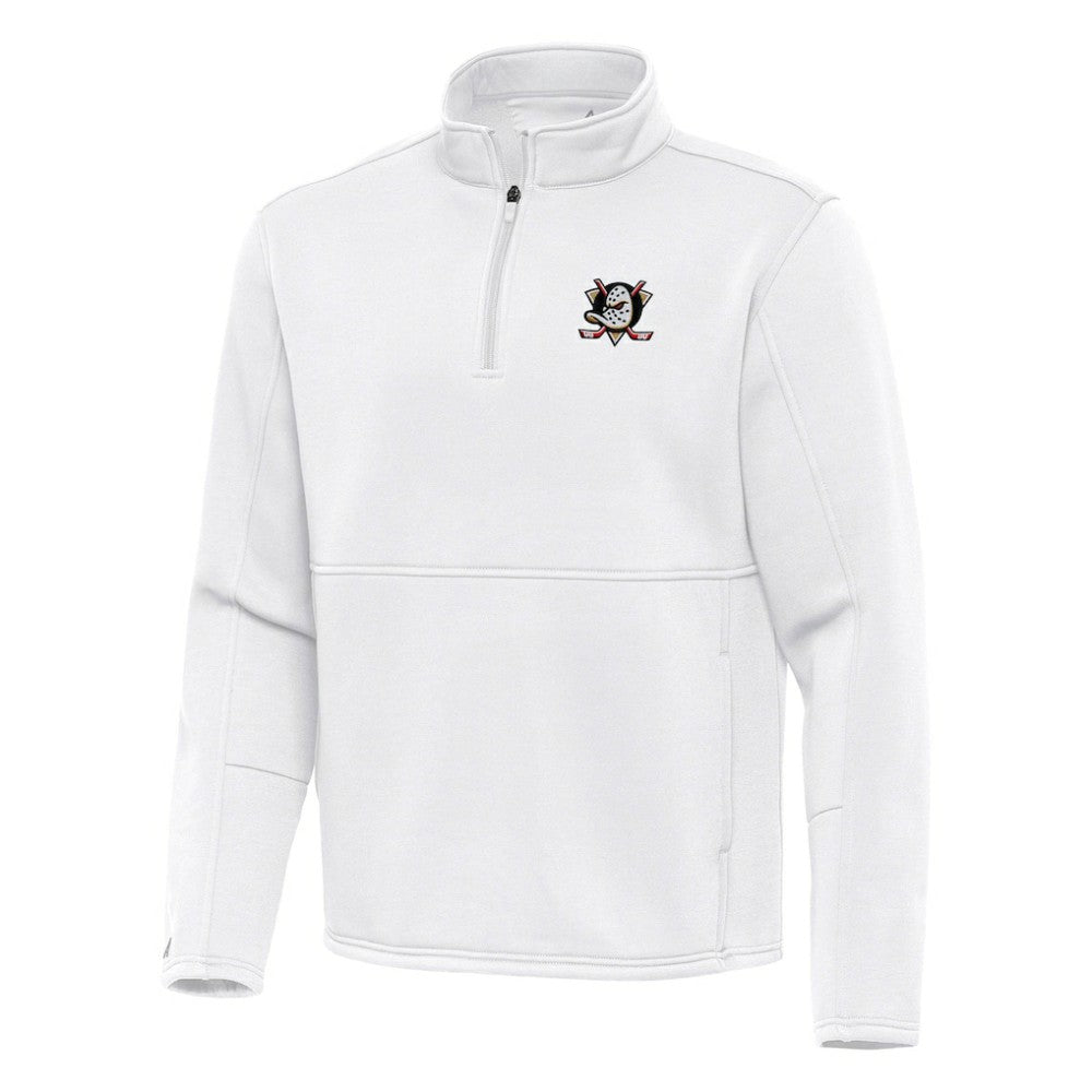 Anaheim Ducks Antigua Twist Quarter-Zip Pullover Jacket - White - NHL 202264792