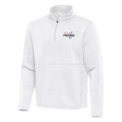 Washington Capitals Antigua Twist Quarter-Zip Pullover Jacket - White - NHL 202264795