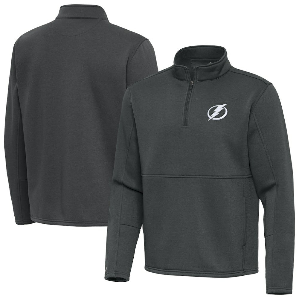 Tampa Bay Lightning Antigua Twist Quarter-Zip Pullover Jacket - Pewter - NHL 202264796