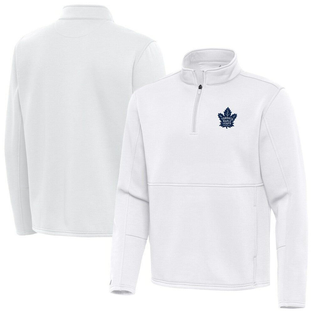 Toronto Maple Leafs Antigua Twist Quarter-Zip Pullover Jacket - White - NHL 202264800