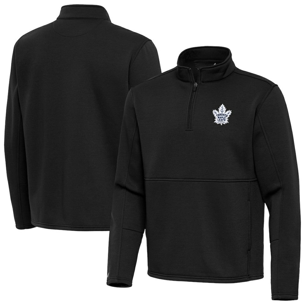 Toronto Maple Leafs Antigua Twist Quarter-Zip Pullover Jacket - Black - NHL 202264802