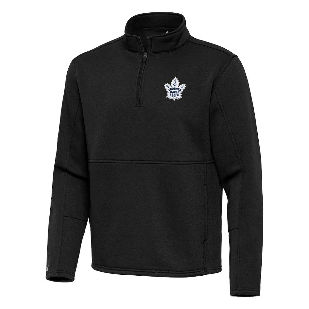Toronto Maple Leafs Antigua Twist Quarter-Zip Pullover Jacket - Black - NHL 202264802