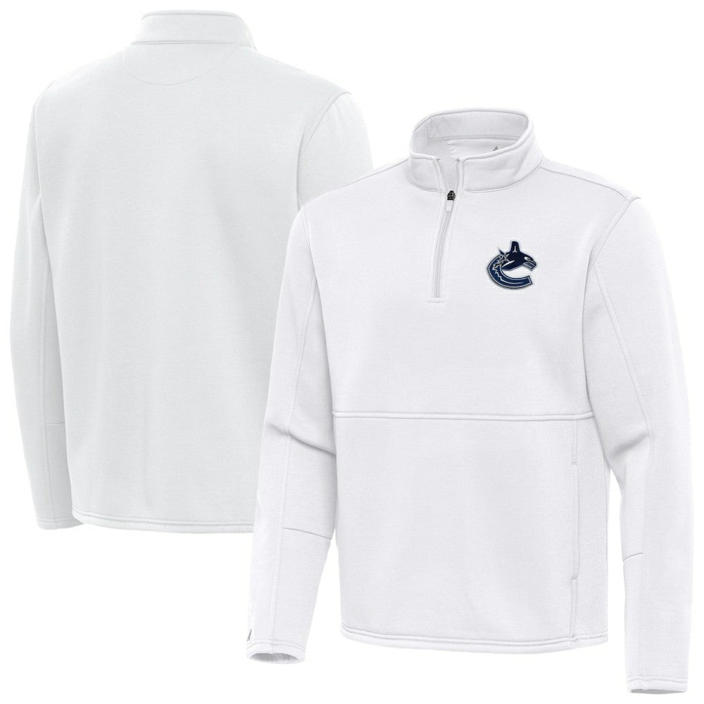 Vancouver Canucks Antigua Twist Quarter-Zip Pullover Jacket - White - NHL 202264804