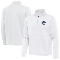 Vancouver Canucks Antigua Twist Quarter-Zip Pullover Jacket - White - NHL 202264804