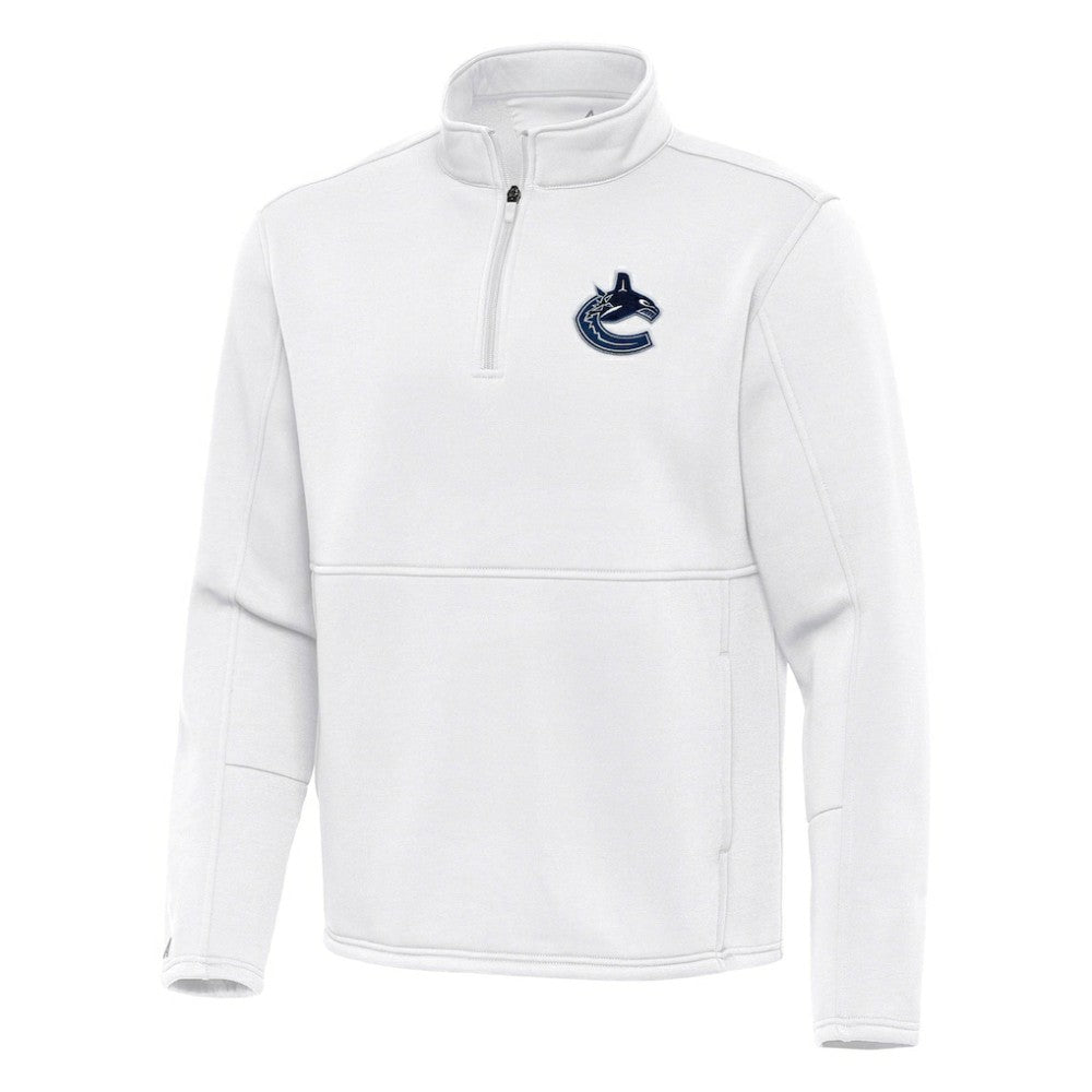 Vancouver Canucks Antigua Twist Quarter-Zip Pullover Jacket - White - NHL 202264804