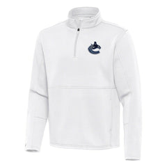 Vancouver Canucks Antigua Twist Quarter-Zip Pullover Jacket - White - NHL 202264804