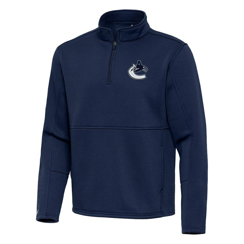 Vancouver Canucks Antigua Twist Quarter-Zip Pullover Jacket - Blue - NHL 202264806