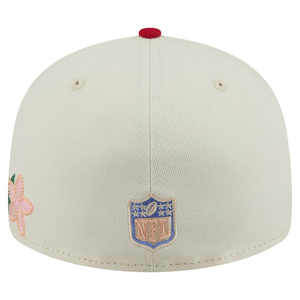 San Francisco 49ers New Era Tonal Floral 59FIFTY Fitted Hat Cream/Scarlet
