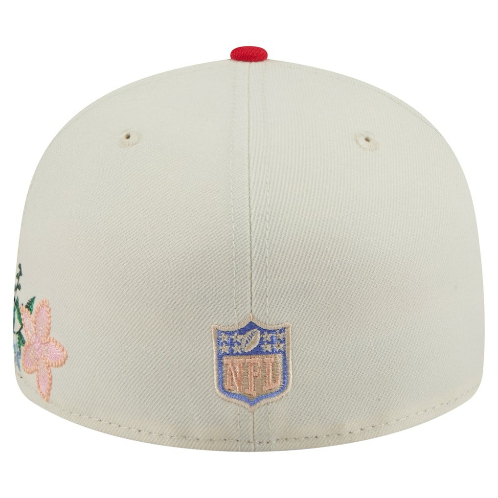 Kansas City Chiefs New Era Tonal Floral 59FIFTY Fitted Hat Cream/Red