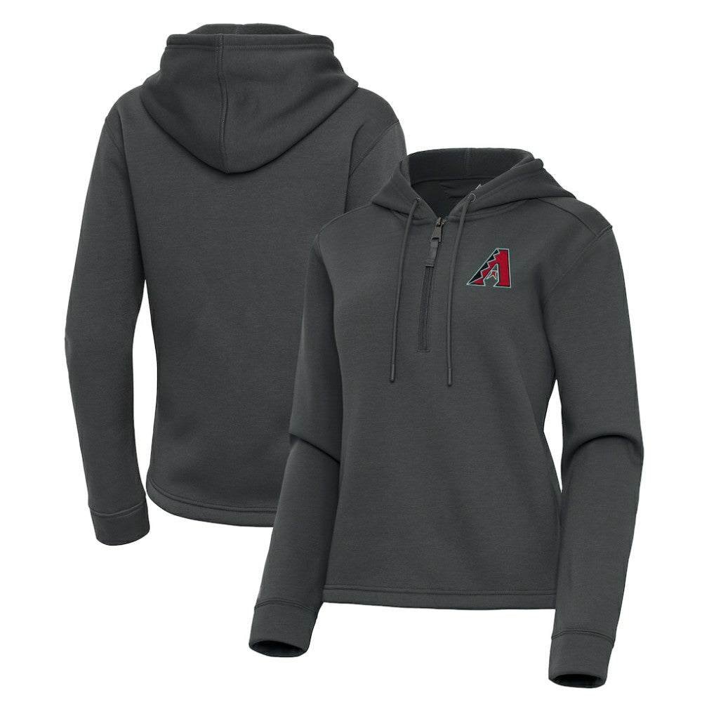 Arizona Diamondbacks Antigua Women's Contemporary Quarter-Zip Hoodie - Pewter - MLB Discount