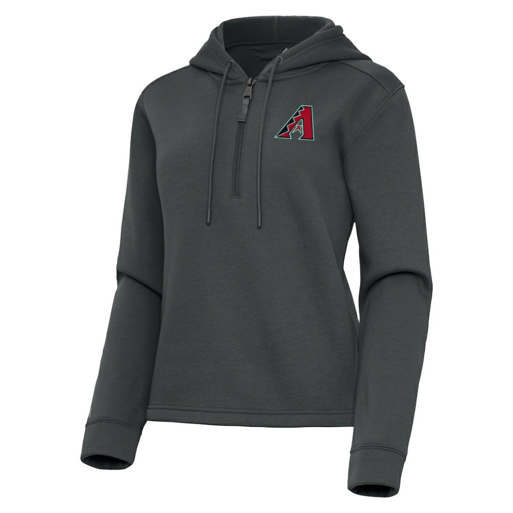 Arizona Diamondbacks Antigua Women's Contemporary Quarter-Zip Hoodie - Pewter - MLB Discount