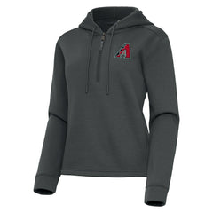 Arizona Diamondbacks Antigua Women's Contemporary Quarter-Zip Hoodie - Pewter - MLB Discount