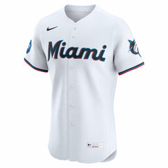 Miami Marlins Nike Home Elite Jersey - White - Nike Sale
