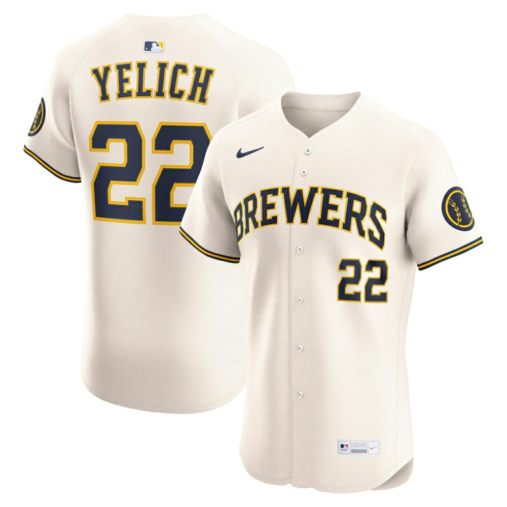 Christian Yelich Milwaukee Brewers Nike Home Elite Player Jersey - Cream - Nike Online
