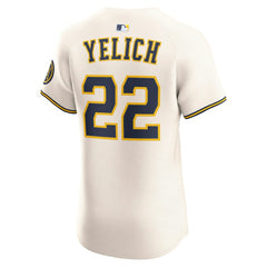 Christian Yelich Milwaukee Brewers Nike Home Elite Player Jersey - Cream - Nike Online