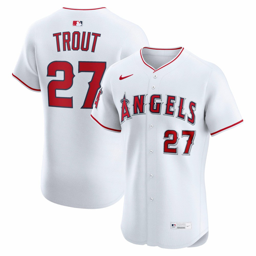 Mike Trout Los Angeles Angels Nike Home ElitePlayer  Jersey - White - Nike Lifestyle