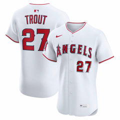Mike Trout Los Angeles Angels Nike Home ElitePlayer  Jersey - White - Nike Lifestyle