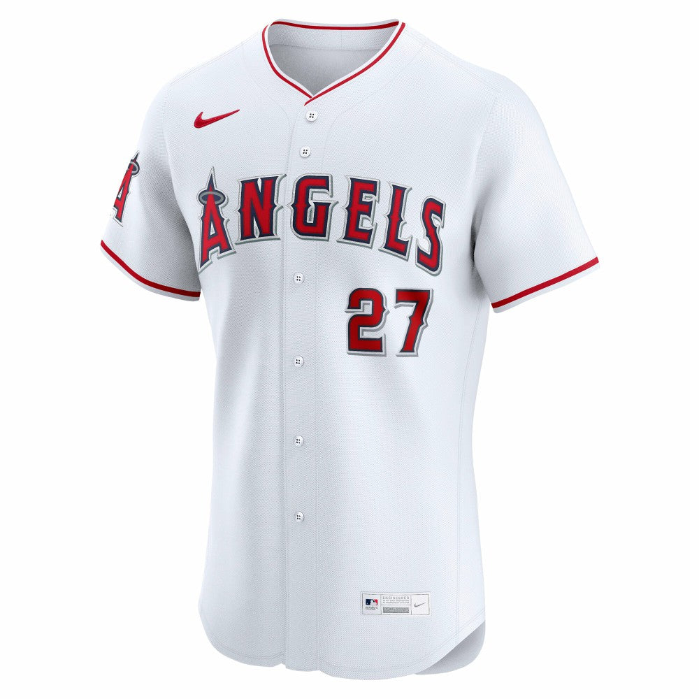 Mike Trout Los Angeles Angels Nike Home ElitePlayer  Jersey - White - Nike Lifestyle