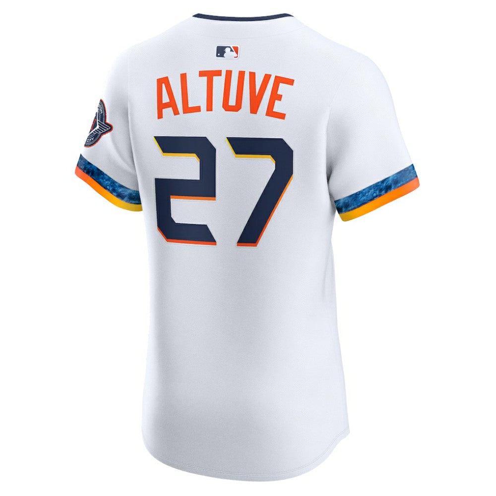 Jose Altuve Houston Astros Nike 2025 City Connect Elite Player Jersey - White - Nike on Sale