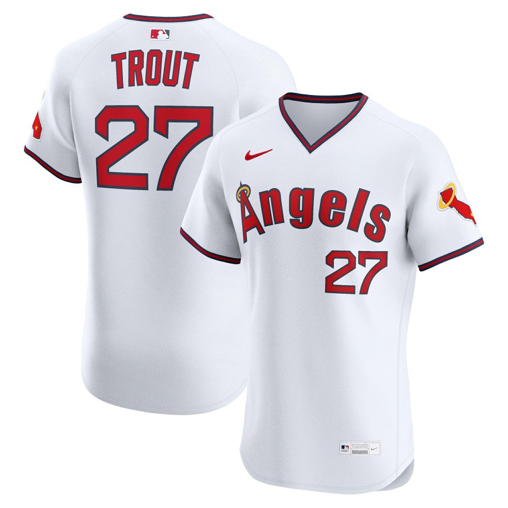 Mike Trout Los Angeles Angels Nike Alternate 2 Elite Jersey - White - Nike Lifestyle