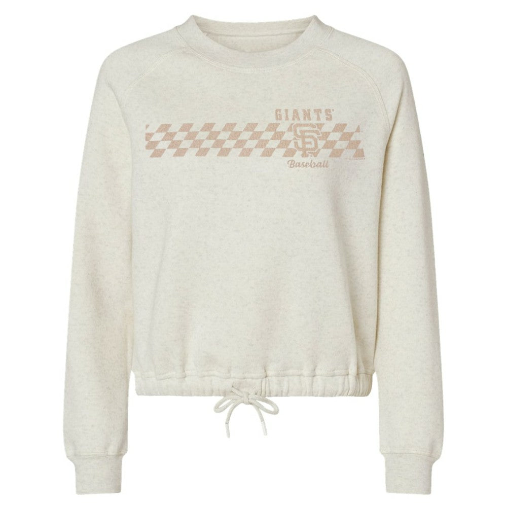 San Francisco Giants Soft as a Grape Women's Tonal Checkered Sweatshirt - Natural - MLB Online
