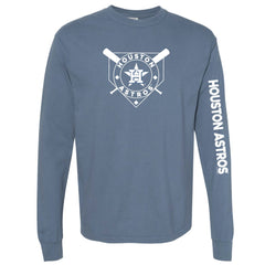 Houston Astros Soft as a Grape Women's Pigment Dye Long Sleeve T-Shirt - Navy - MLB Discount