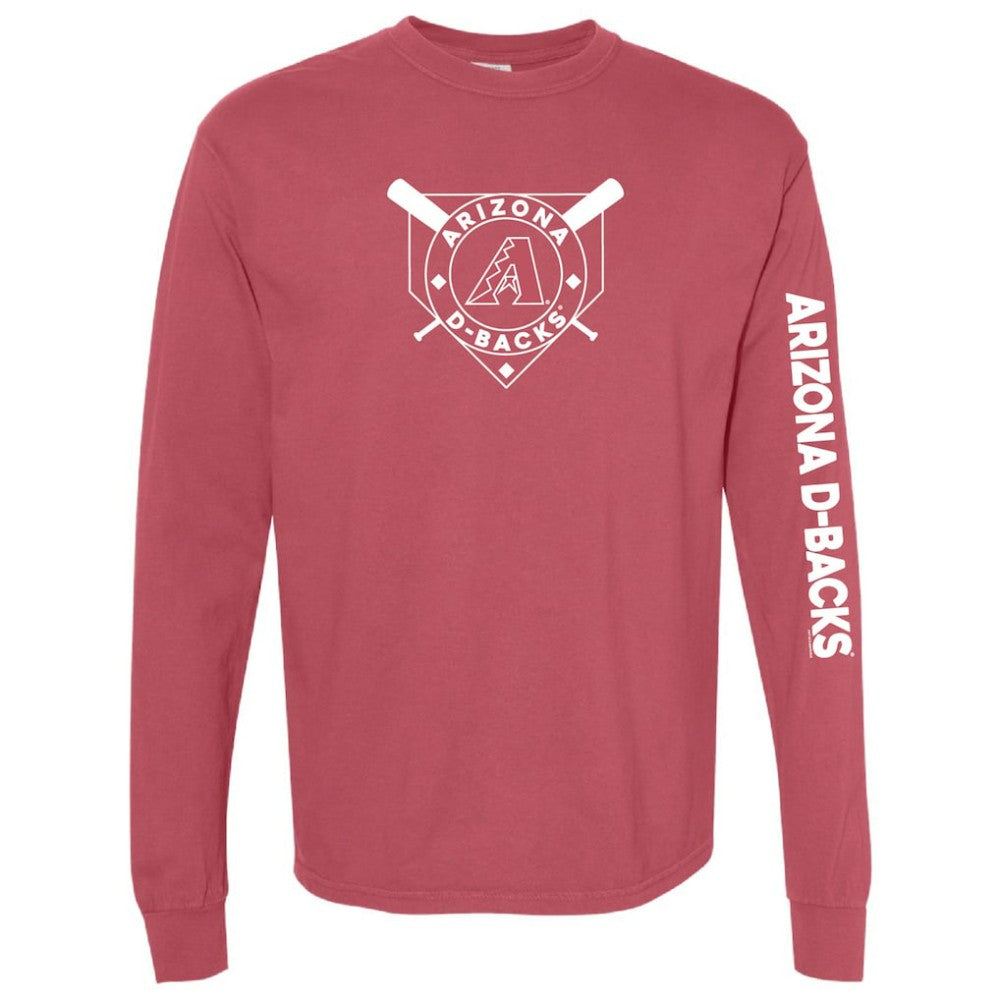 Arizona Diamondbacks Soft as a Grape Women's Pigment Dye Long Sleeve T-Shirt - Red - MLB Sale
