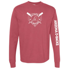 Arizona Diamondbacks Soft as a Grape Women's Pigment Dye Long Sleeve T-Shirt - Red - MLB Sale