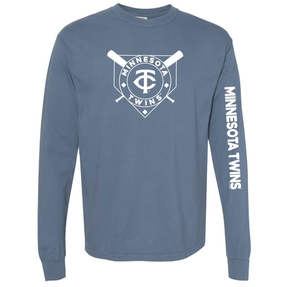Minnesota Twins Soft as a Grape Women's Pigment Dye Long Sleeve T-Shirt - Navy - MLB on Sale