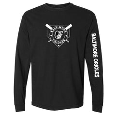 Baltimore Orioles Soft as a Grape Women's Pigment Dye Long Sleeve T-Shirt - Black - MLB Lifestyle