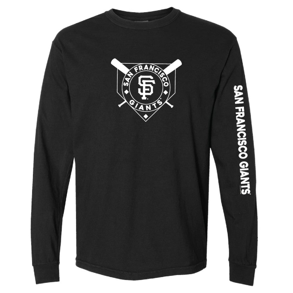 San Francisco Giants Soft as a Grape Women's Pigment Dye Long Sleeve T-Shirt - Black - MLB Lifestyle