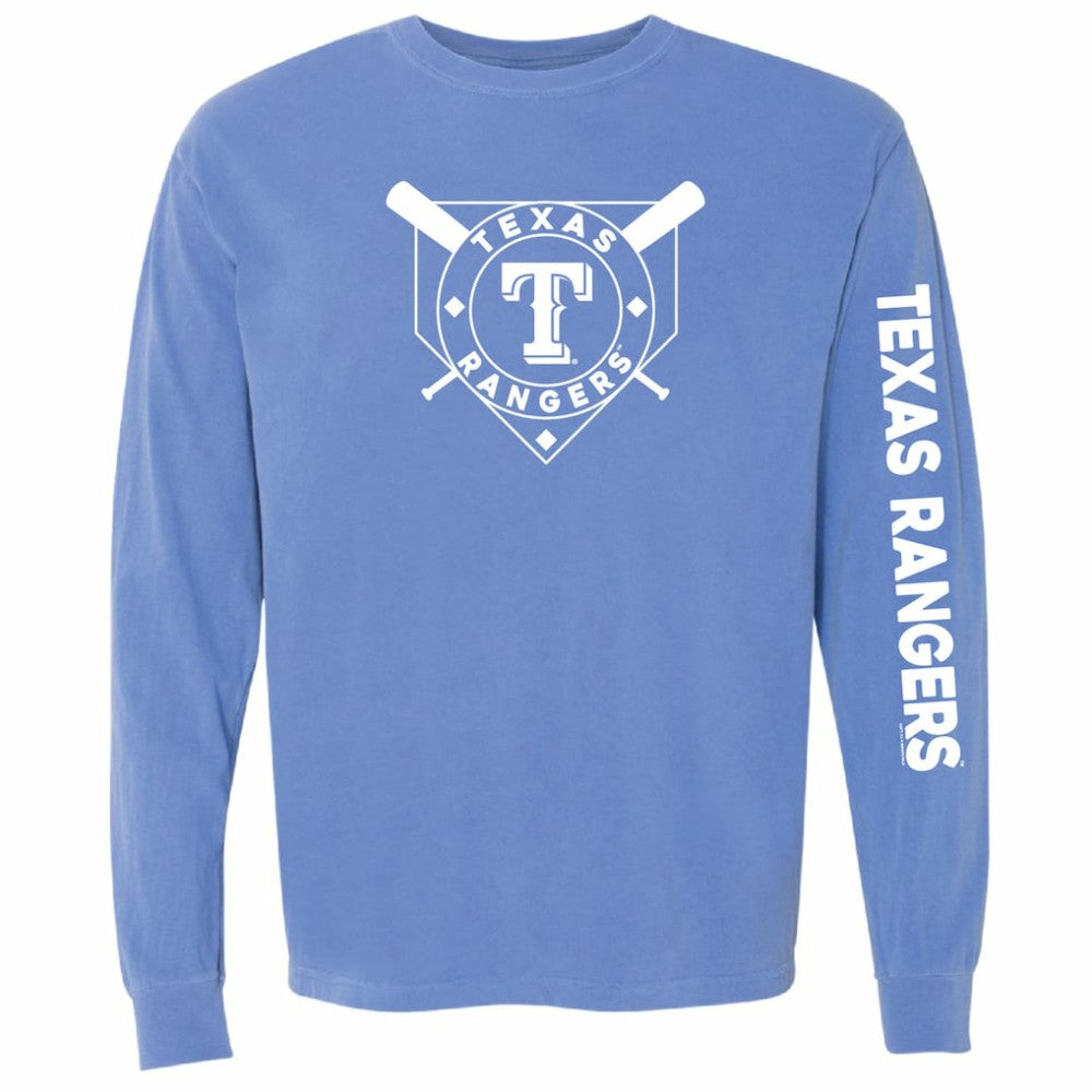Texas Rangers Soft as a Grape Women's Pigment Dye Long Sleeve T-Shirt - Royal - MLB Sale