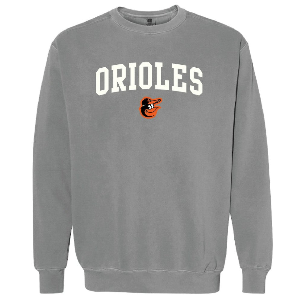 Baltimore Orioles Soft as a Grape Women's Pigment Dye Pullover Sweatshirt - Charcoal - MLB on Sale
