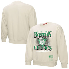 Boston Celtics Women's Oversprayed Pullover Sweatshirt Cream | Mitchell & Ness Near Me