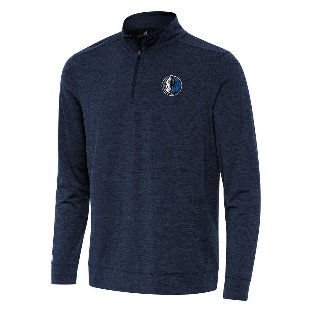 Dallas Mavericks Antigua Bright Quarter-Zip Top Heather Navy