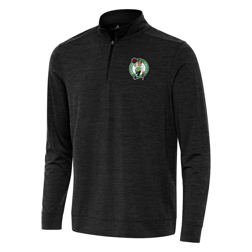 Boston Celtics Antigua Bright Quarter-Zip Top Heather Black