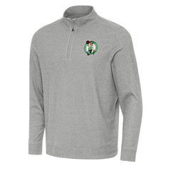 Boston Celtics Antigua Subtle Quarter-Zip Sweatshirt Heather Gray