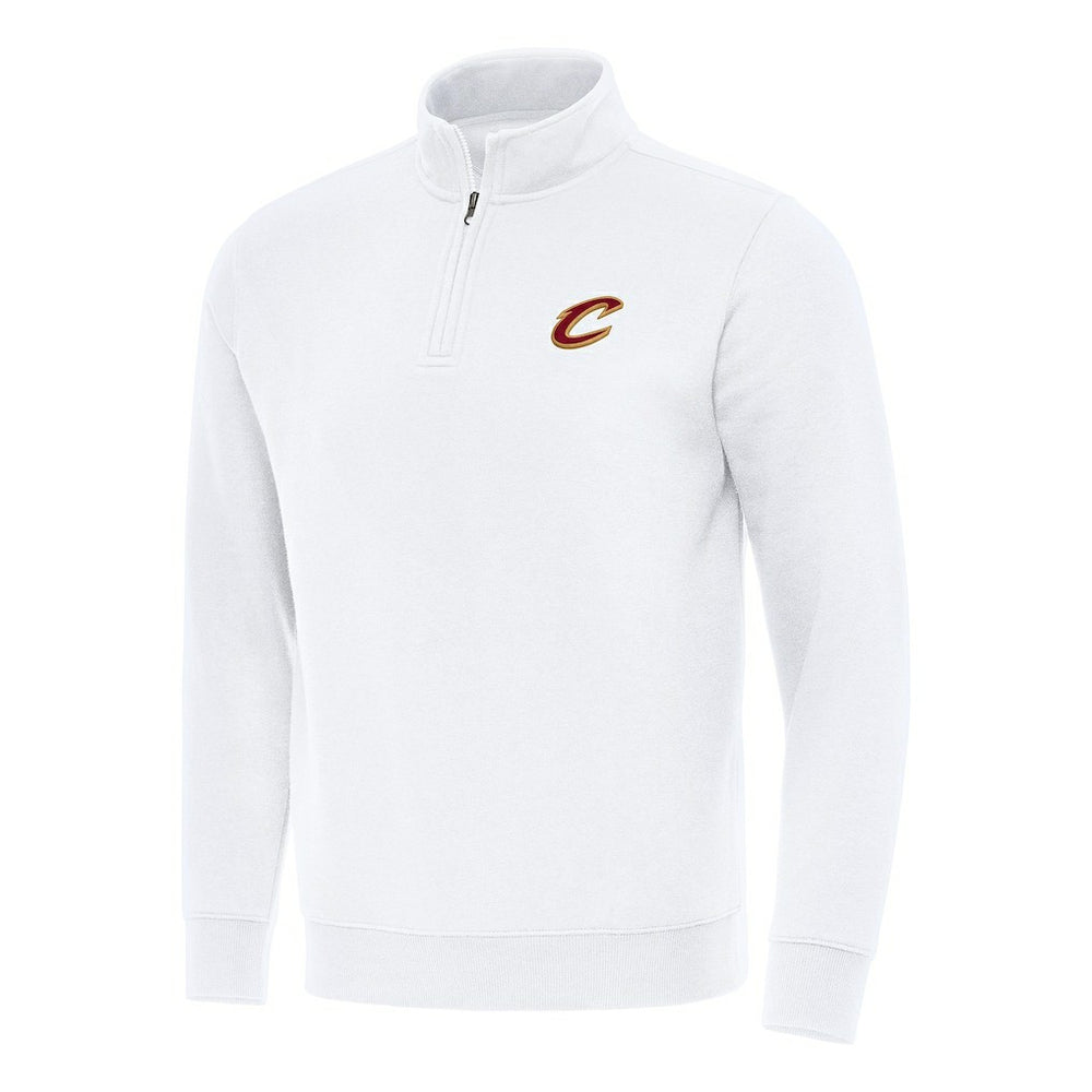 Cleveland Cavaliers Antigua Victory Quarter-Zip Mock Sweatshirt White