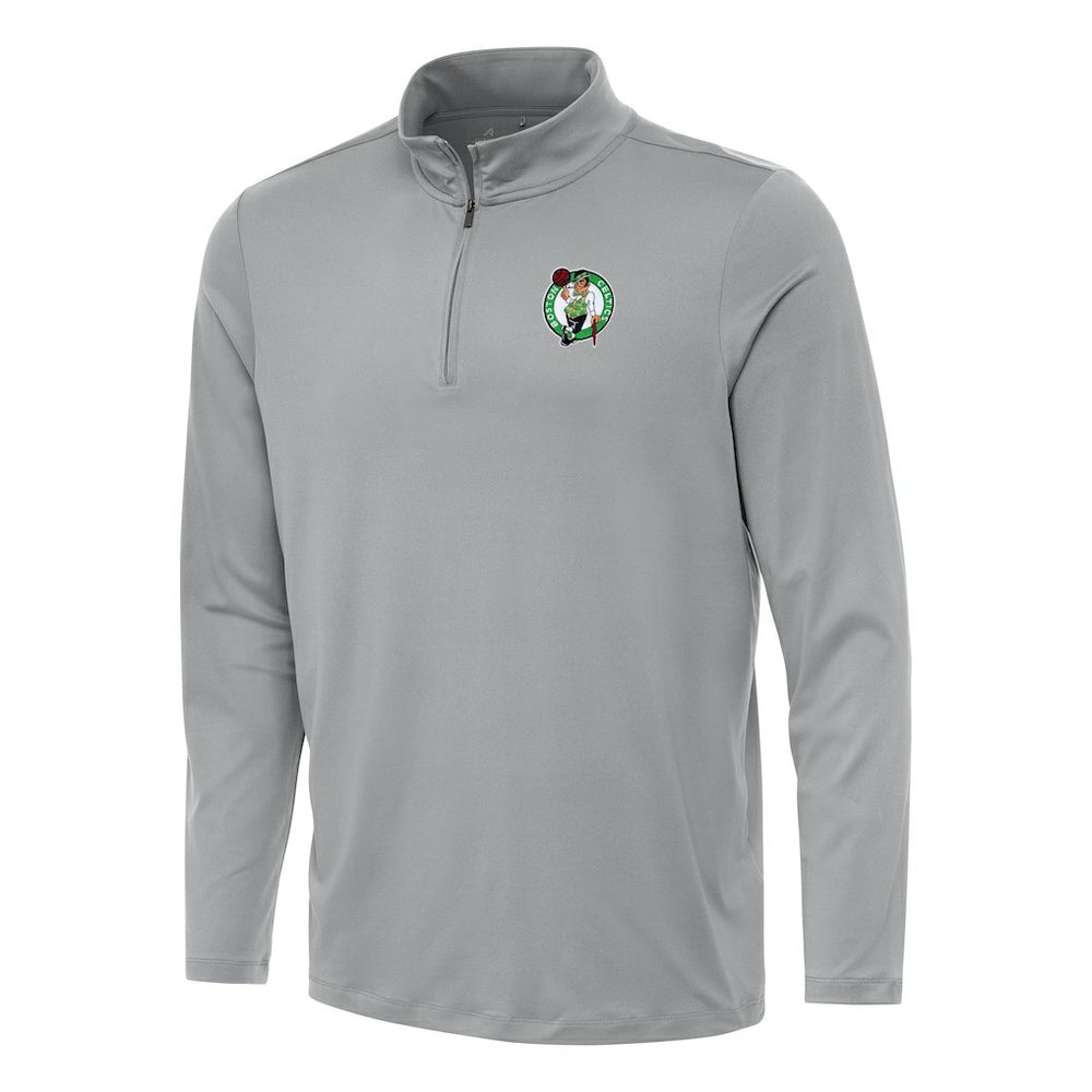 Boston Celtics Antigua Reprocess Quarter-Zip Top Gray