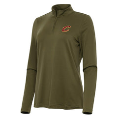 Cleveland Cavaliers Antigua Women's Reprocess Quarter-Zip Top Olive